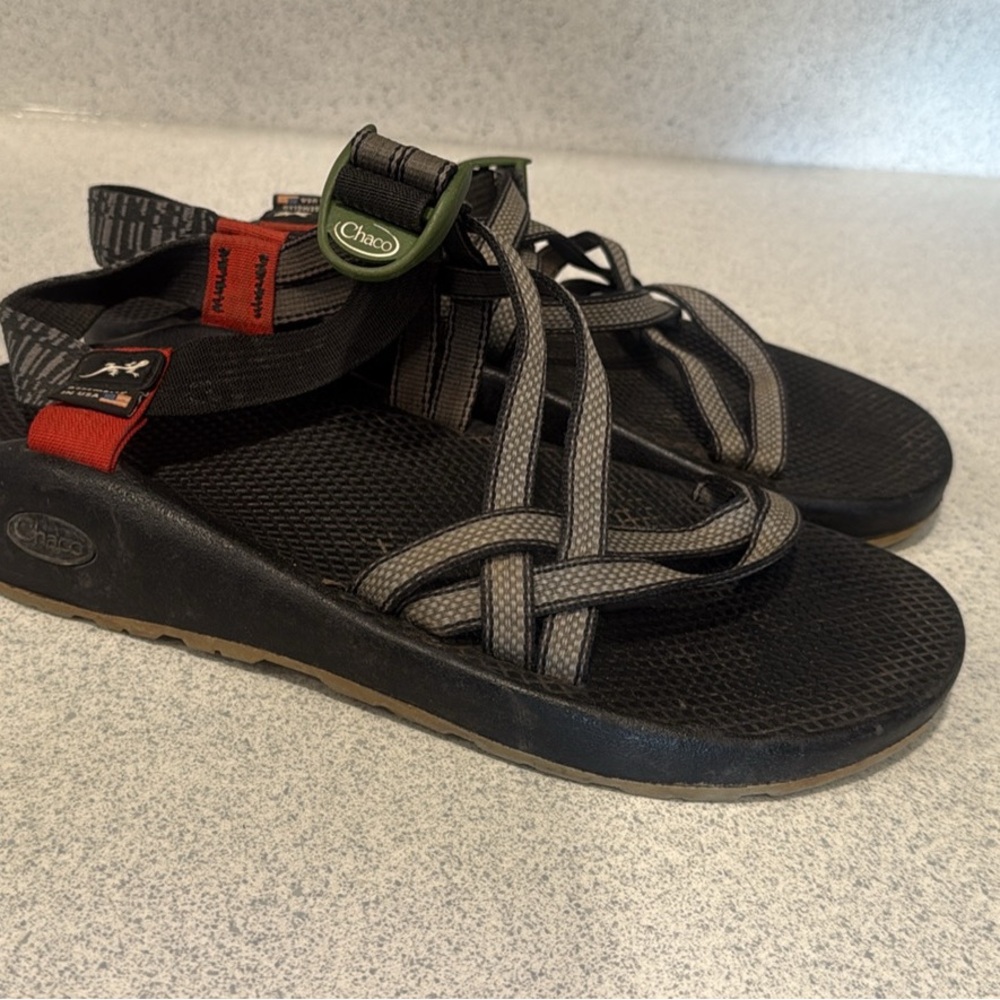 Chaco Black and Green Outdoor Sandals
